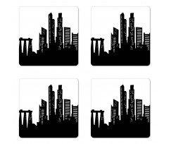 Urban Buildings Scene Coaster Set Of Four