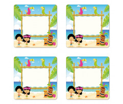 Hawaiian Children Happy Birds Coaster Set Of Four