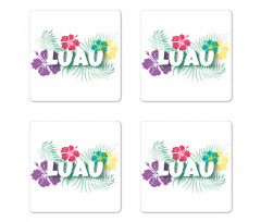 Hawaiian Party Time Petals Coaster Set Of Four