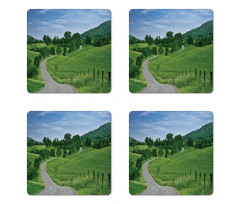 Idyllic Road Forest Coaster Set Of Four