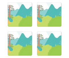 Dotted Mountains Coaster Set Of Four