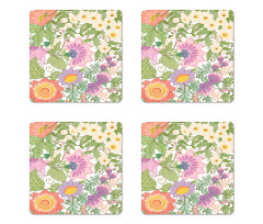 Pastel Flowers Nostalgia Coaster Set Of Four