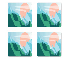 Pastel Art Landscape Coaster Set Of Four