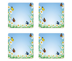 Daisy with Butterflies Coaster Set Of Four
