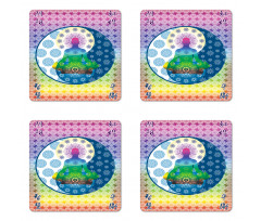 Meditation Theme Zen Art Coaster Set Of Four