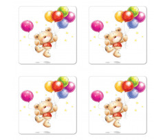 Teddy Bear with Baloon Coaster Set Of Four