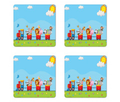 Cartoon Animal Sun Coaster Set Of Four