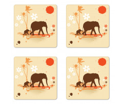 Safari Tropical Lands Coaster Set Of Four