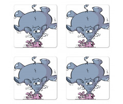 Rabbit Mascot Animal Coaster Set Of Four