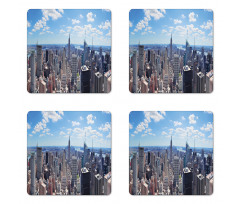 Skyscrapers Aerial View Coaster Set Of Four