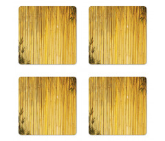 Nature Wood Leaves Stems Coaster Set Of Four