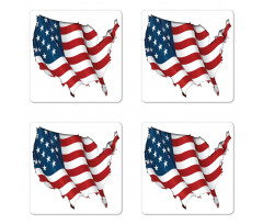 United States Flag Coaster Set Of Four