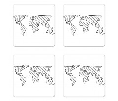 Sketch Outline Coaster Set Of Four