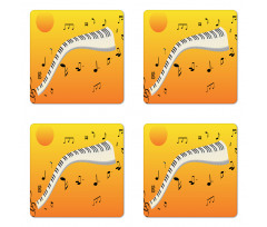 Joyous Sunset Piano Keys Coaster Set Of Four