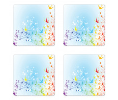 Spring Scene Flourishes Coaster Set Of Four