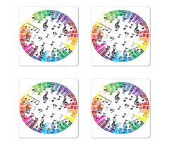 Colorful Round Layout Coaster Set Of Four