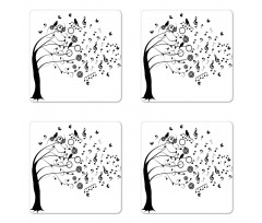 Flowing Motifs Birds Coaster Set Of Four