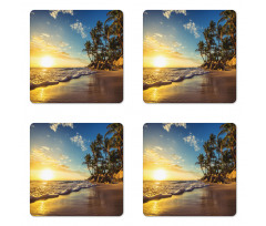 Exotic Beach Sunset Coaster Set Of Four