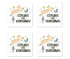 Hopping Bunny Botany Coaster Set Of Four