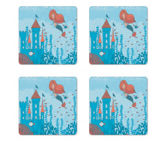 Cartoon Castle Corals Coaster Set Of Four