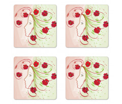 Watercolor Poppy Coaster Set Of Four