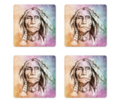 Chief Portrait Coaster Set Of Four