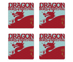 Eastern Dragon on Squama Coaster Set Of Four