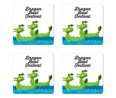 Dragon Boat Festival Theme Coaster Set Of Four