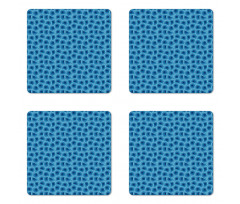 Retro Style Aquatic Tones Coaster Set Of Four