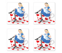 Alice with Cup Coaster Set Of Four