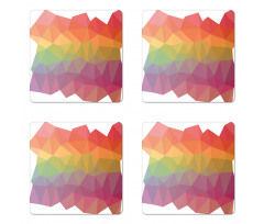 Retro Rainbow Colors Poly Coaster Set Of Four