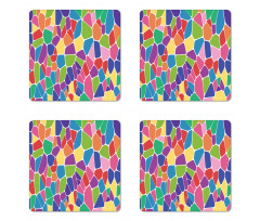 Irregular Colorful Cells Coaster Set Of Four