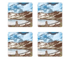 Snowy Mountains and Lake Coaster Set Of Four