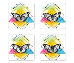 Geometric Butterfly Form Coaster Set Of Four