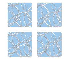 Pearl Necklace Bracelet Coaster Set Of Four