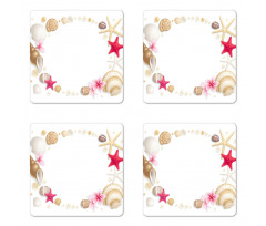 Seashells Flower Star Coaster Set Of Four