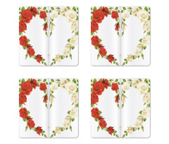 Heart Bouquet Romantic Coaster Set Of Four