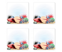 Summertime Seaside Pearl Coaster Set Of Four