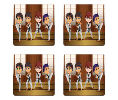 Children Martial Arts Dojo Coaster Set Of Four