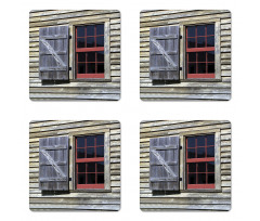 Village Cottage Shutter Coaster Set Of Four