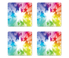 Rainbow Colors Burst Coaster Set Of Four