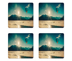 Balloon and Rising Sun Coaster Set Of Four