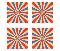 Vintage Rays Pinwheel Art Coaster Set Of Four