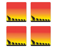 Ombre Sky Mammals Coaster Set Of Four