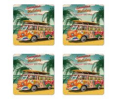 Summer Holiday Beach Coaster Set Of Four