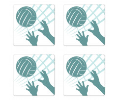 Close Up Hands and Ball Coaster Set Of Four