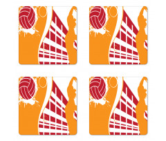 Summer Tones Lady Player Coaster Set Of Four