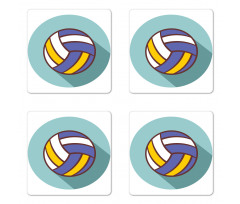 Round Graphic Logo Style Coaster Set Of Four