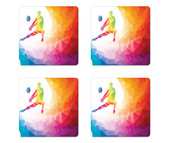 Polygonal Geometric Man Coaster Set Of Four