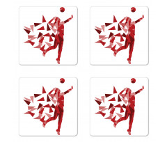 Woman Triangular Motifs Coaster Set Of Four